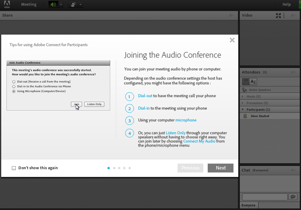 screenshot of Adobe Connect